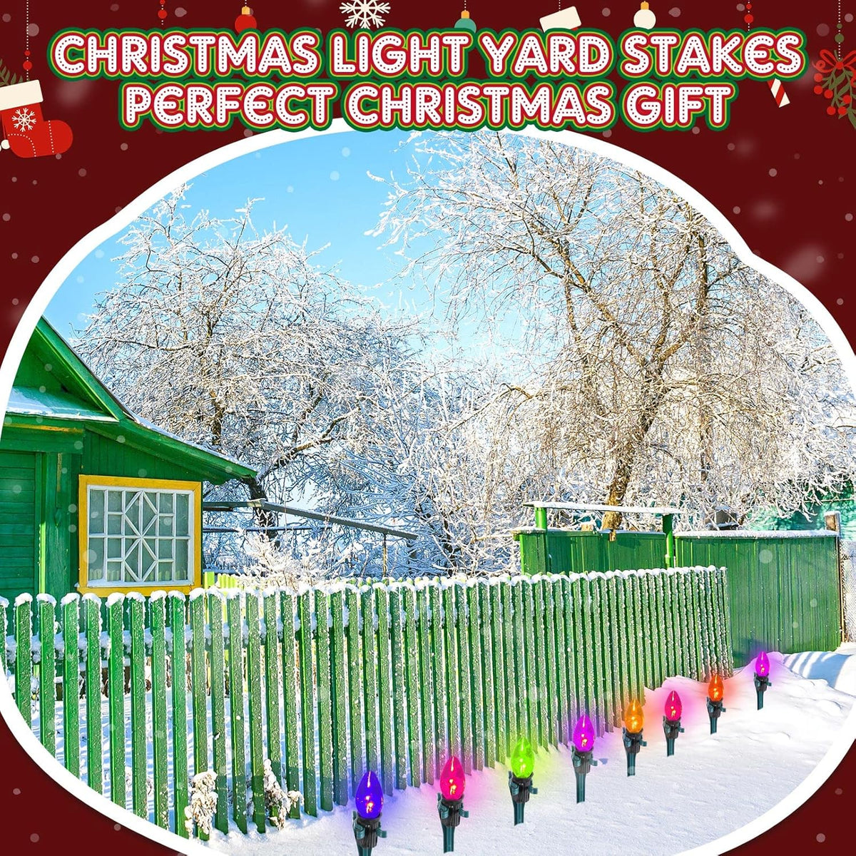 Jetec 150 Pieces Christmas Light Stakes Universal Yard Lawn Holiday 7.5 Inches Light Ground Stakes
