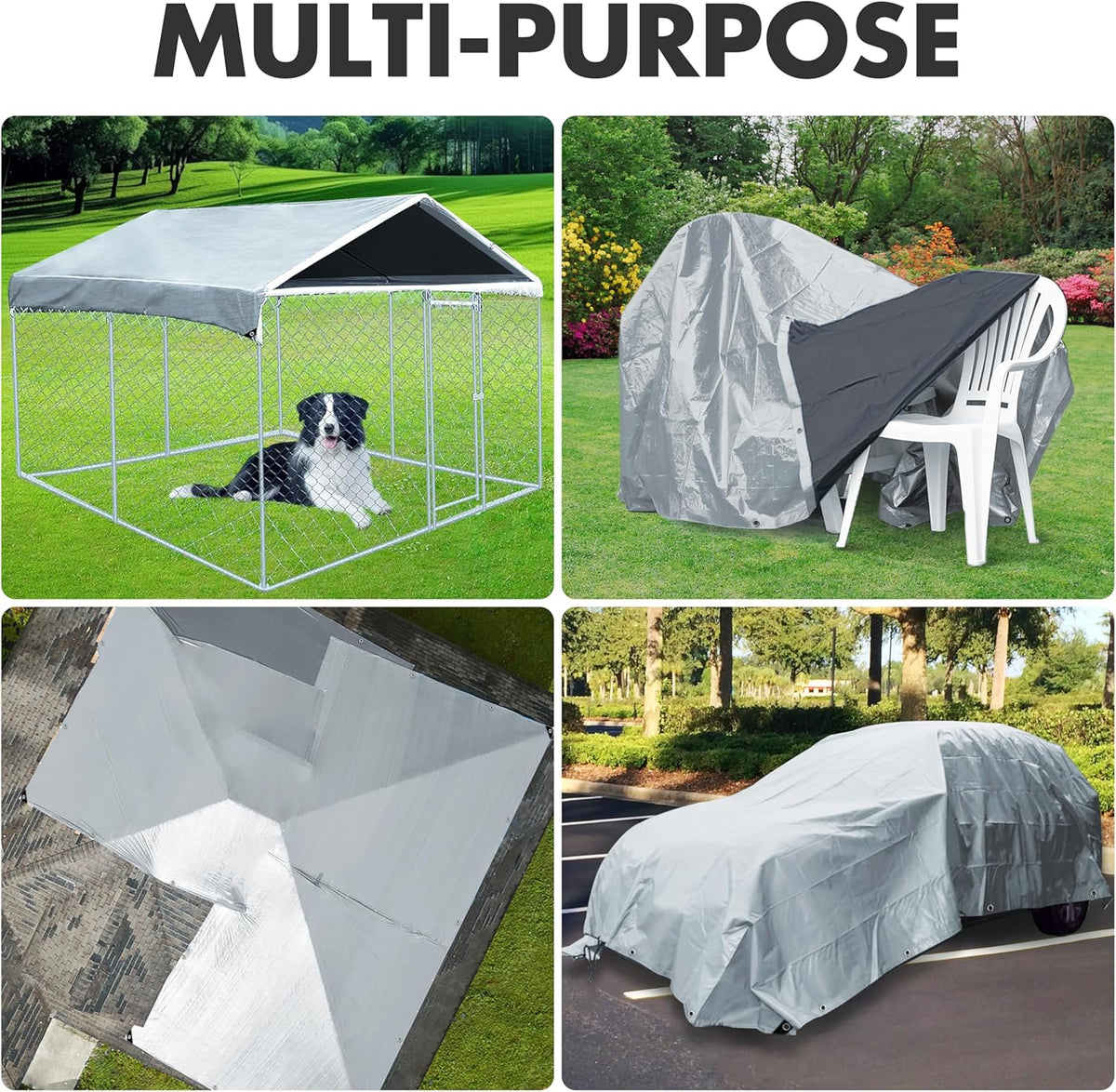 Tarp Heavy Duty 6x8ft Waterproof Tarps,10mil Uv Resistant,Multipurpose Silver/Black Tarps for