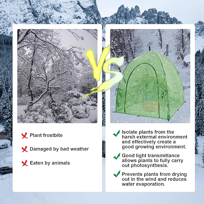 50″*50″*40″ Winter Plant Warm Covers - Raised Bed Cover, Garden Row Accelerator, Warm Tent Freeze