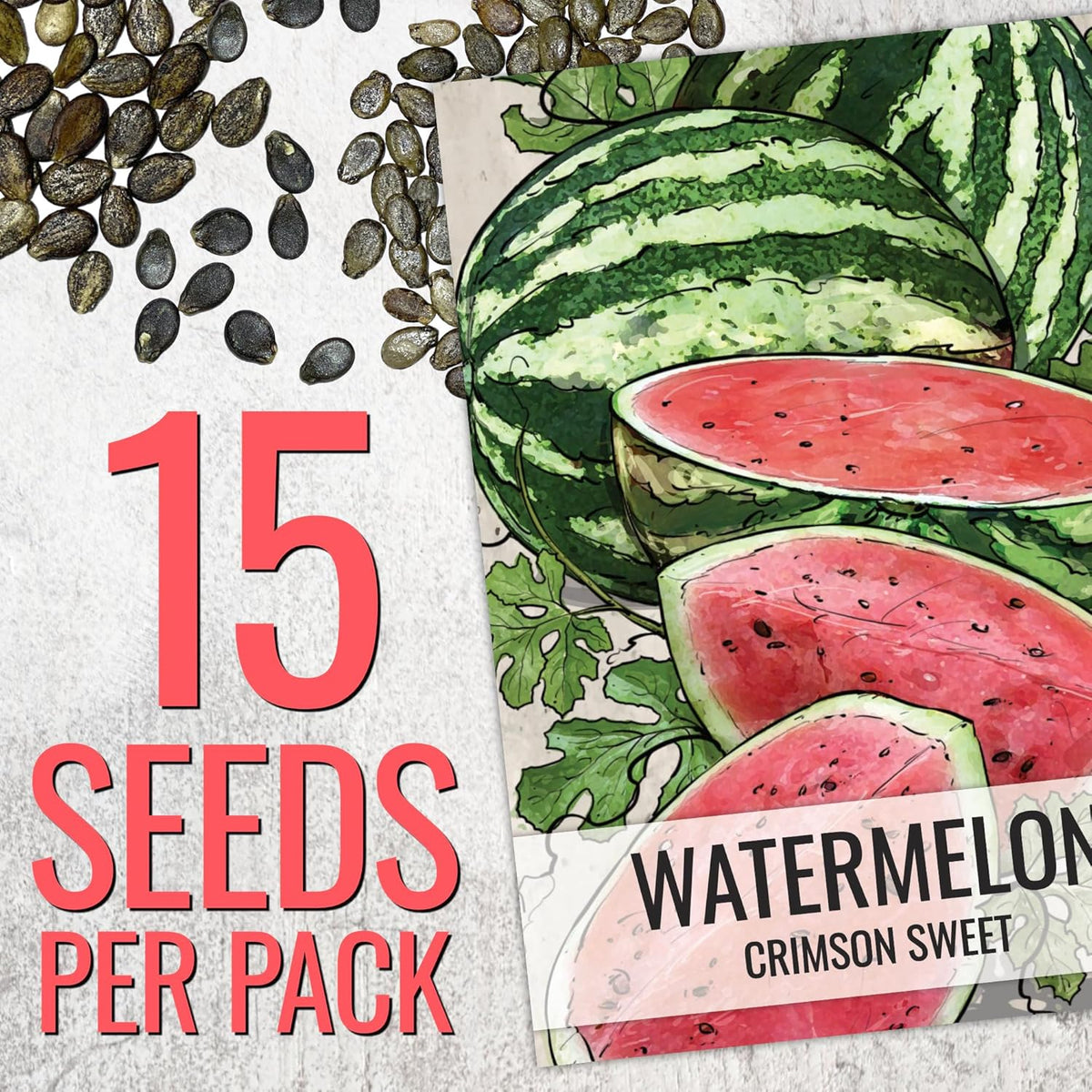 Seed Needs Watermelon Seeds for Planting Fruits - Non-GMO Heirloom & Untreated Water Melon Seed to