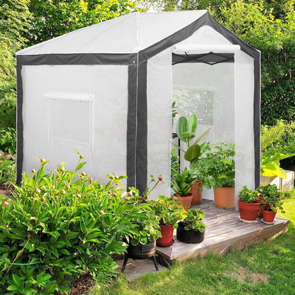 EAGLE PEAK 8x8 Portable Walk in Greenhouse with Polyester Reinforced Corners, Heavy Duty Instant