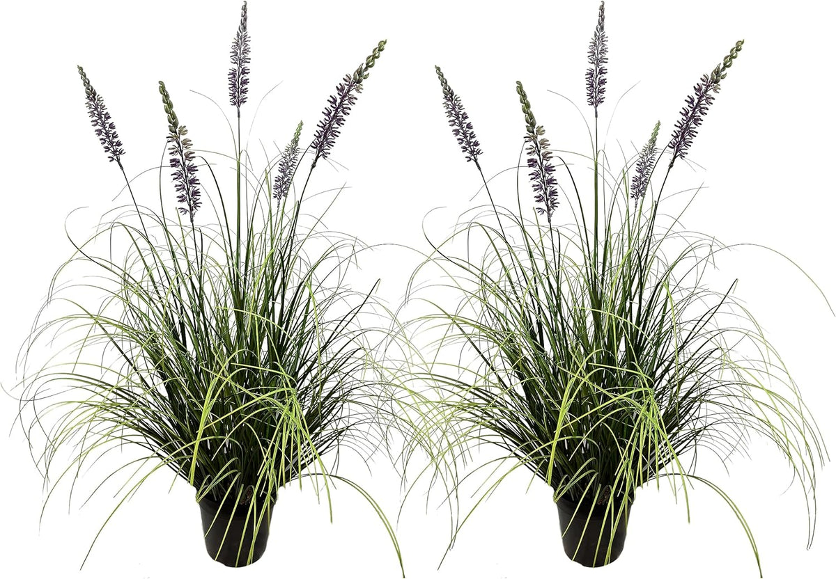 Artificial Lavender Plant 35in (2 Pack) - Tall Faux Indoor Home Decorative Plants & Flowers in Pot