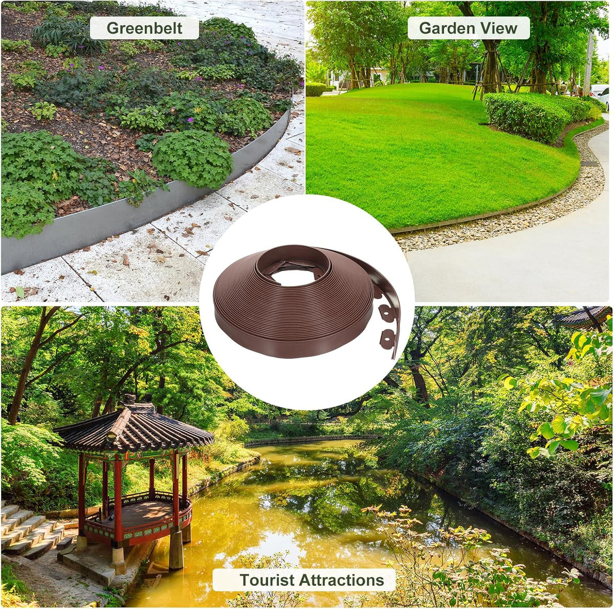 uxcell Landscape Edging, 1Pcs 100FT x 2" - No Dig Garden Edging Kit with 93 Stakes, Landscape