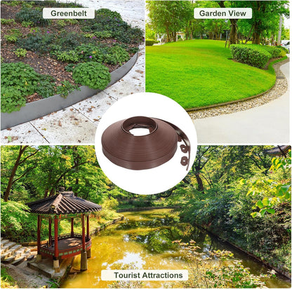 uxcell Landscape Edging, 1Pcs 100FT x 2" - No Dig Garden Edging Kit with 93 Stakes, Landscape