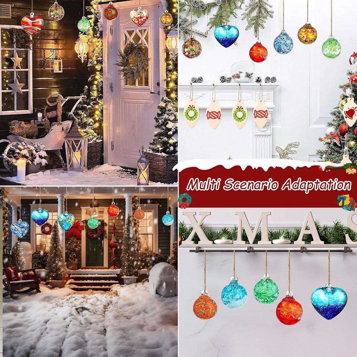 Hand Blown Glass Gazing Balls for Garden Hanging Friendship Balls Christmas Ball Ornaments for Xmas