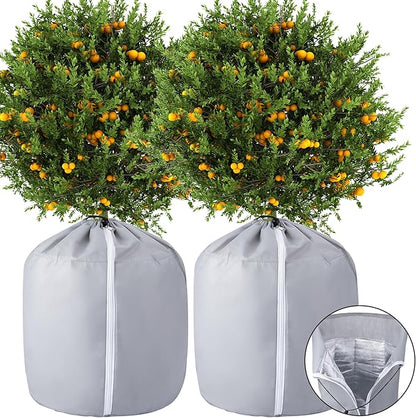 Tlswshsy 2PCS Plant Winter Protection Pot - 27.6" x 25.6" Flower Pot Protection Bag - Anti-Frost