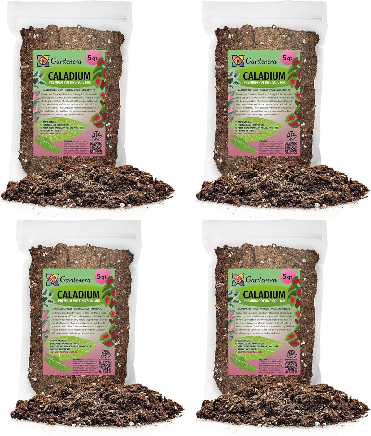 Gardenera Caladium Potting Mix - Unlock Robust Growth and Striking Leaf Color with Our
