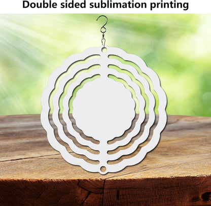 10 pcs Sublimation Wind Spinner Blanks 3 Inch Round 3D Aluminum Sublimation Blanks Wind Spinners