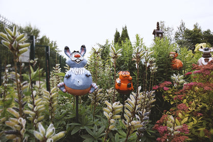 Ceramic Garden Decor - Bunny Lawn Stake - Outdoor Statue - Perfect, Unique Gifts for Gardeners