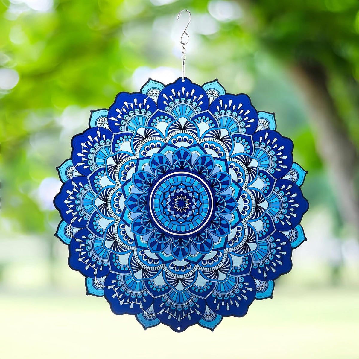 Wind Spinner Yard Art Garden Decor 3D Stainless Steel Metal Sculptures Kinetic Hanging Whirligigs