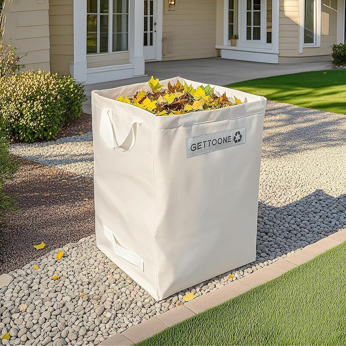 Lawn Bags for Yard Waste | Heavy-Duty Collapsible Leaf Bag, 38 Gallon Reusable Garden Clippings