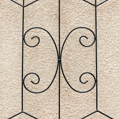Metal Garden Trellis Rustproof Trellis for Climbing Plants Outdoor Flower Support (Black-4 Pack