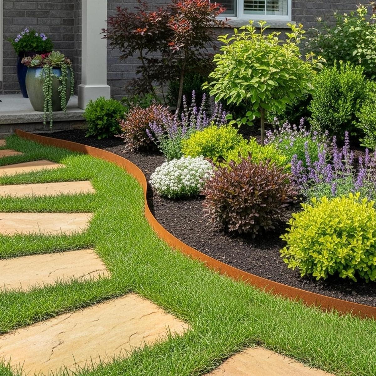 Worth Garden 33ft. Galvanized Steel Landscape Edging - 10-Pack 40" Metal Edging for Landscaping