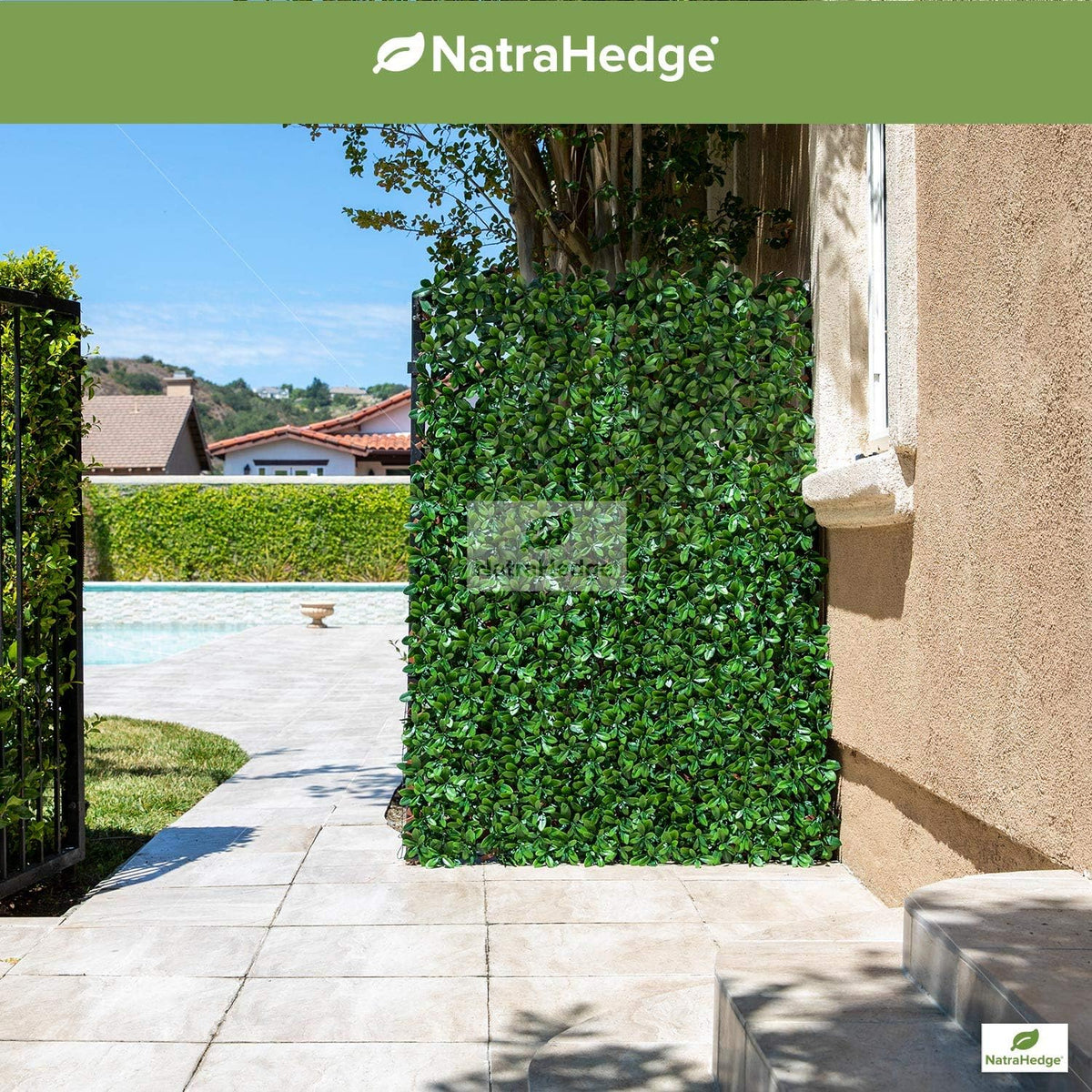 NatraHedge Artificial English Laurel Leaf Expandable Lattice Privacy Fence Screen