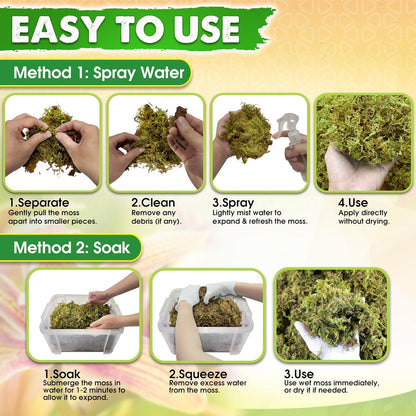 DUSPRO 10oz Dried Forest Moss for Potted Plants, Ideal for Orchid Moss Potting Mix Indoor Moisture