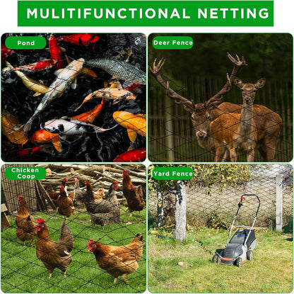 Windyun 1 Pc Bird Netting 50' x 100' Bird Net Chicken Coop 2.4" Mesh Heavy Duty Deer Fence Aviary