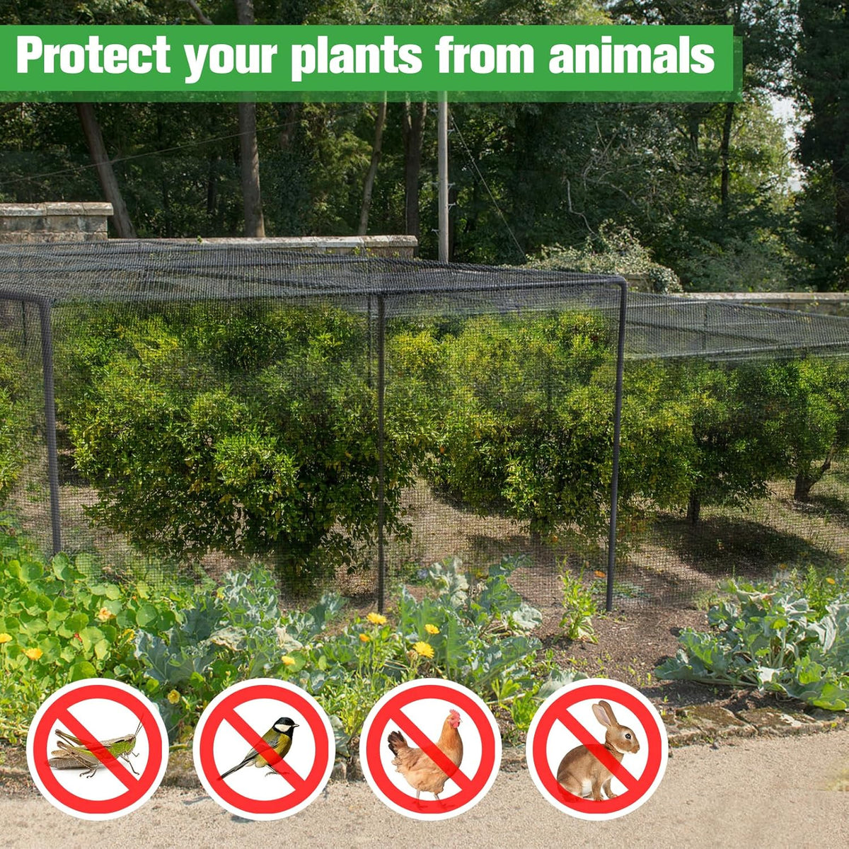 Stronger Garden Mesh Netting - 10 x 12 ft PPT Nano Bird Net Barrier, Mosquito Netting Screen for
