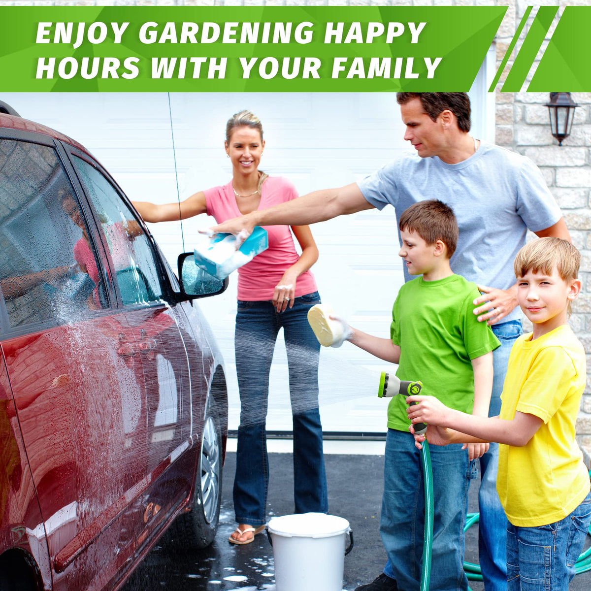 AUTOMAN Garden Hose Nozzle Sprayer - 10 Spray Patterns, Thumb Control On Off Valve, Durable Water