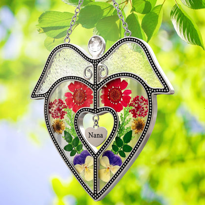 KY&BOSAM Angel Heart Suncatcher Nana Gifts Stained Glass Window Hangings Wind Chiem Ornament with
