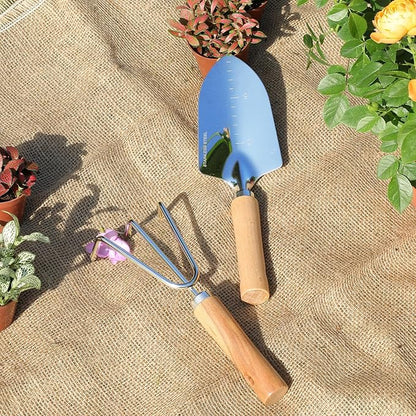 Garden Tool Set, 2 Pieces Stainless Steel Heavy Duty Garden Tools, Gardening Kit with Wooden Handle