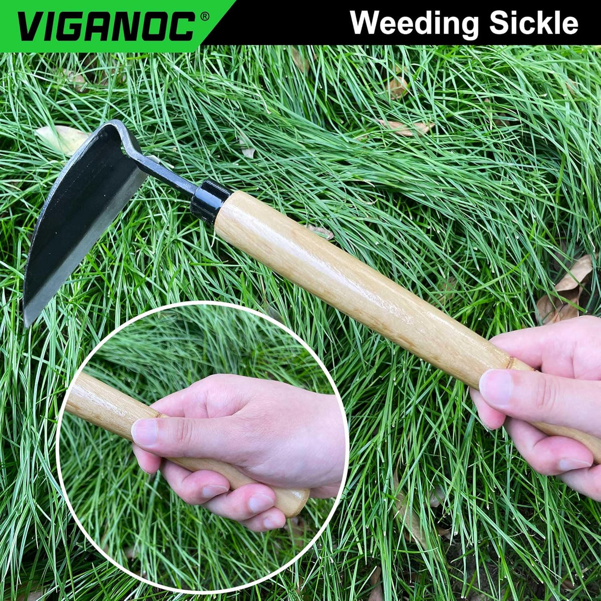 Japanese Wide Blade Garden Tool - Premium Quality Hand Hoes/Weeding Sickle is Very Sharp for Quick