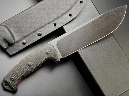 Eafengrow EF148 Fixed Blade Knife AUS-10 Steel Blade Micarta Handle Full Tang EDC Straight Knife