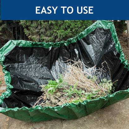 2 Pcs Leaf Tarp 9x9 Feet, Lawn Garden Leaf Tarp with 4 Drawstrings, Reusable Waterproof Poly Tarp