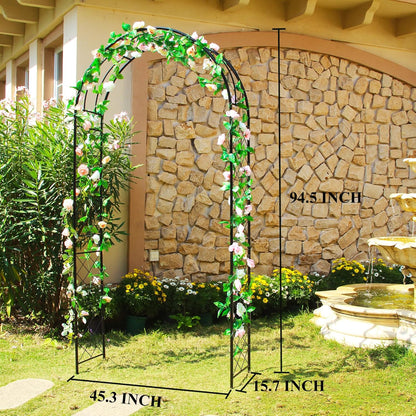 Garden Arbor 7.9 Ft High x 3.8 Ft Wide Sturdy Metal Archway with Ground Stakes to Enhance Stability