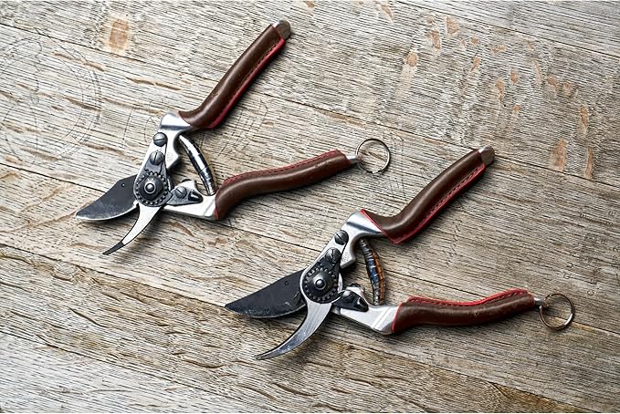 FELCO 6 ELITE Pruning Shears – 7.7" Swiss-Made Garden Clippers with Leather-Wrapped Handle for
