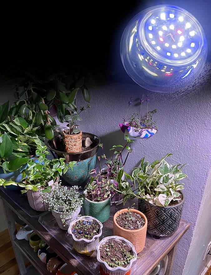 Grow LED Light Bulbs Full Spectrum, E12 12W Small Candelabra Sun Plant Bulbs 100w Equivalent