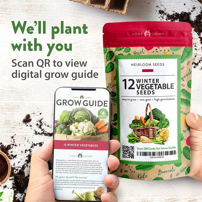 HOME GROWN 12 Winter Vegetable Seeds 𝗡𝗢𝗡-𝗚𝗠𝗢 Heirloom,Fall & Winter Vegetable Seeds for
