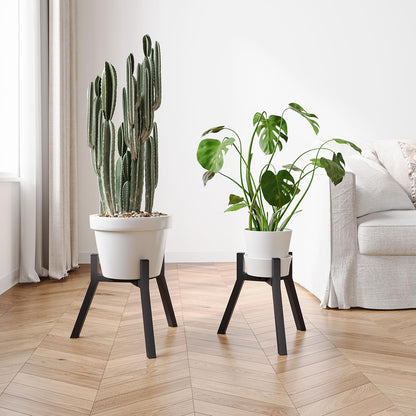 Adjustable Plant Stands Set of 2, Metal Modern Small Plant Holder, Heavy Duty Stable Flower Holder