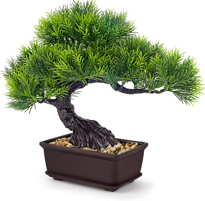 Der Rose 8'' Artificial Bonsai Tree Small Fake Potted Plants for Zen Japanese Home Office Desk