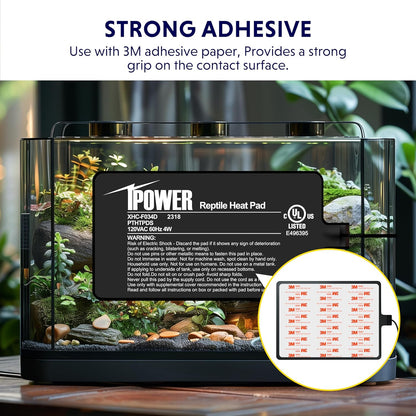 iPower 4 by 7-Inch 4W Reptile Heat Mat, LCD Digital Aquarium Thermometer, Under Tank Warmer