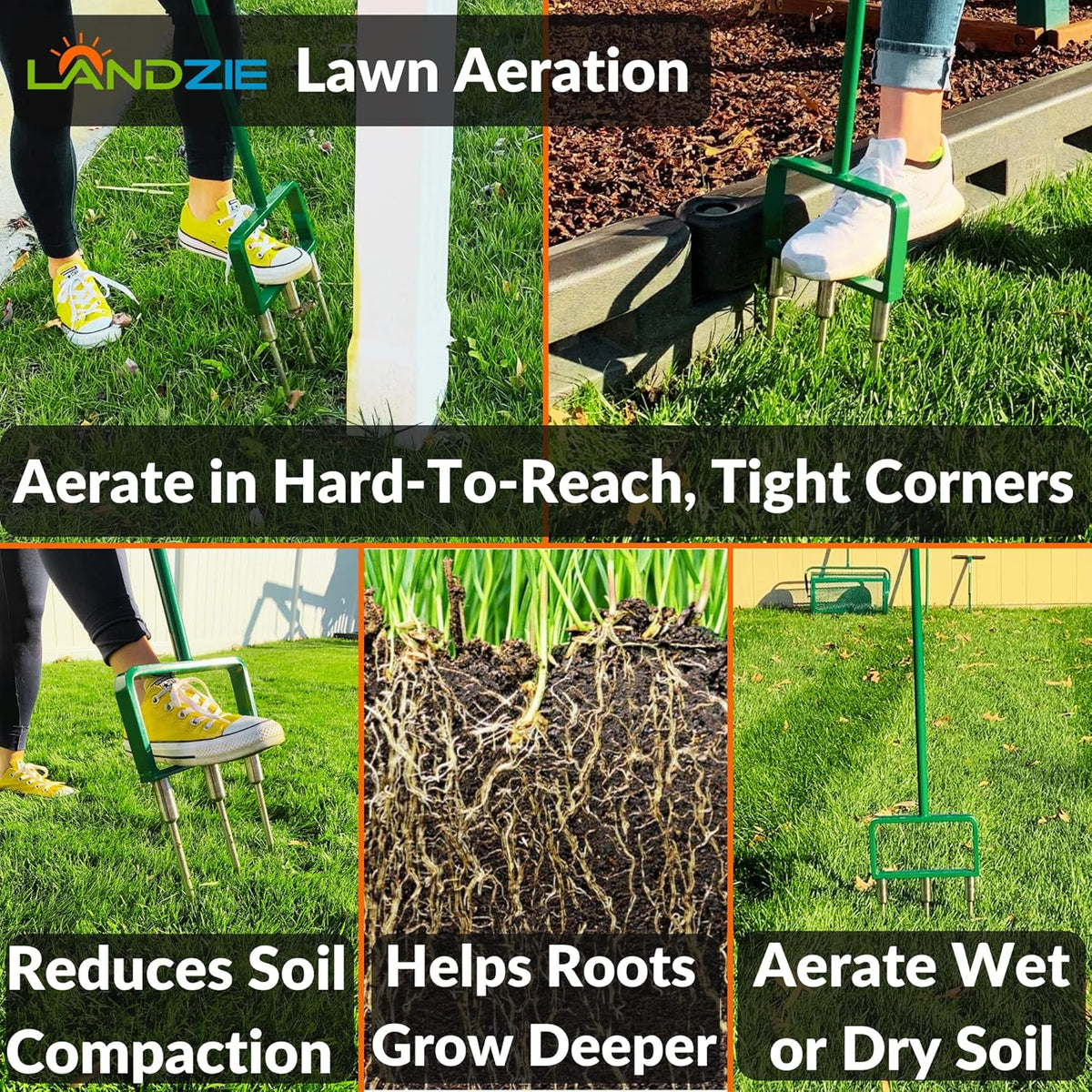 Landzie Lawn Aerator Replacement Tines - Set of 3 Spike Tines for Aerator Lawn Tool - 3 Heavy Duty