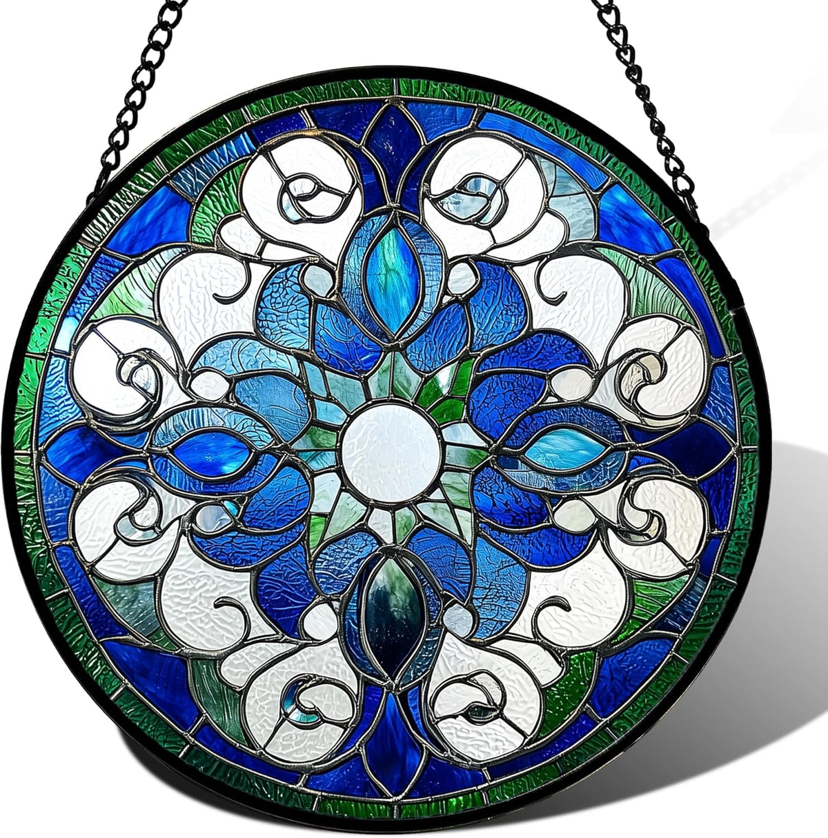 Stained Glass Window Hanging, Boho Style Sun Catchers Diamond Glass Panel Hangings Tiffany