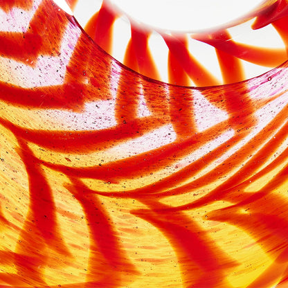 Luxury Lane Hand Blown Abstract Sun Conure Sommerso Art Glass Sculpture for Home Decor 15 inch Tall