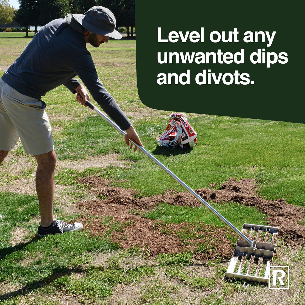 Rocklin™ Lawn Leveling Rake – 22” x 10” Stainless Steel Levelawn Tool with 78” Handle | Smooth &