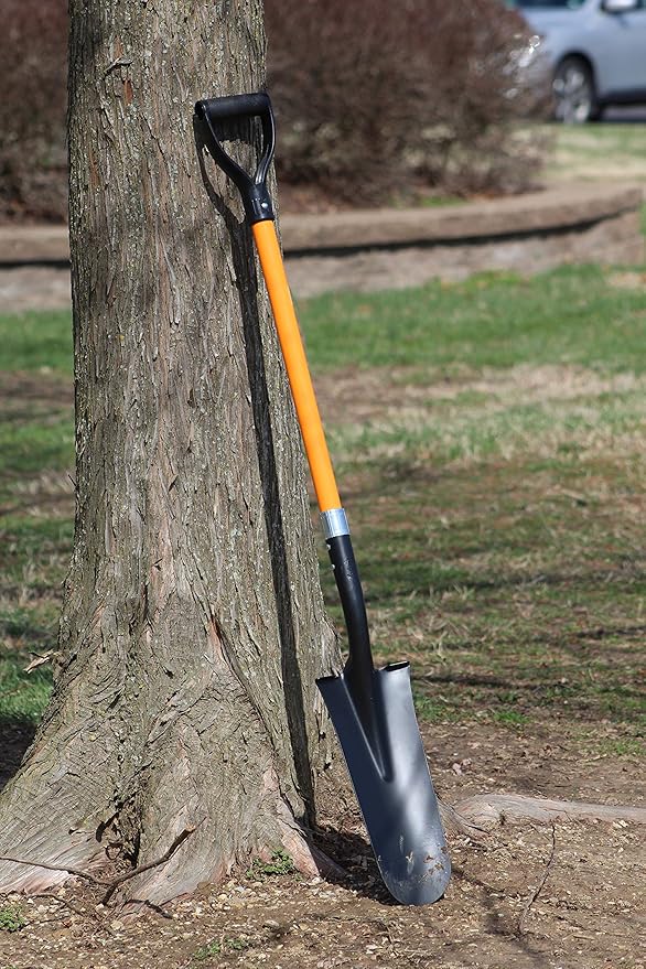 Ashman Drain Spade Shovel (1 Pack) - 48 Inches Long Handle Spade with D Handle Grip - Durable