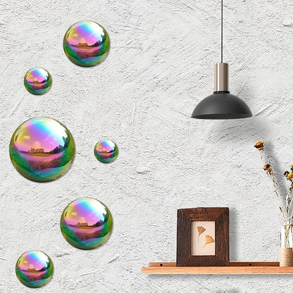 Nerien Gazing Ball, Stainless Steel Garden Mirror Globe, Polished Ornament Sphere, Hollow Floating
