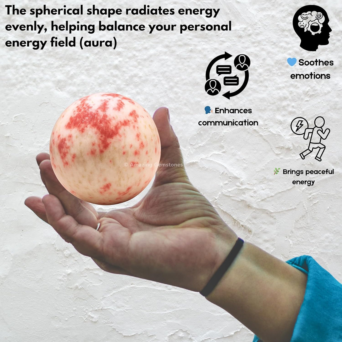 Amazing Gemstone Cinnabarite Crystal Ball with Stand - 2 Inches Crystal Sphere Meditation Balls for