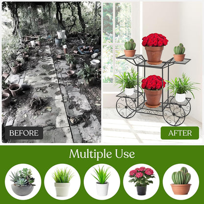 Sorbus® Garden Cart Stand & Flower Pot Plant Holder Display Rack, 6 Tiers, Parisian Style - Perfect