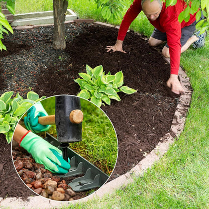 uxcell Landscape Edging, 1Pcs 33FT x 4" - No Dig Garden Edging Kit with 30 Stakes, Landscape Edging