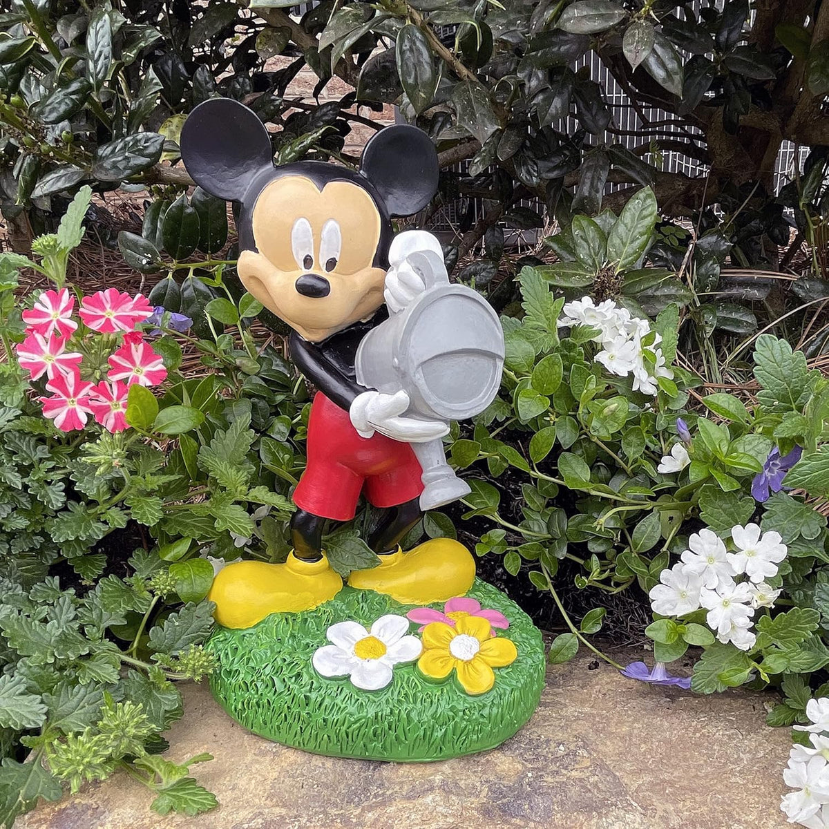 Disney Mickey Mouse Watering Can Garden Statue, Stands 8 Inches Tall, Officially Licensed Product