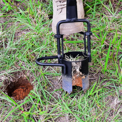 Sod Plugger, Bulb Planter with Long Handle and Serrated Base Garden Tool, Bulb Transplanter Also