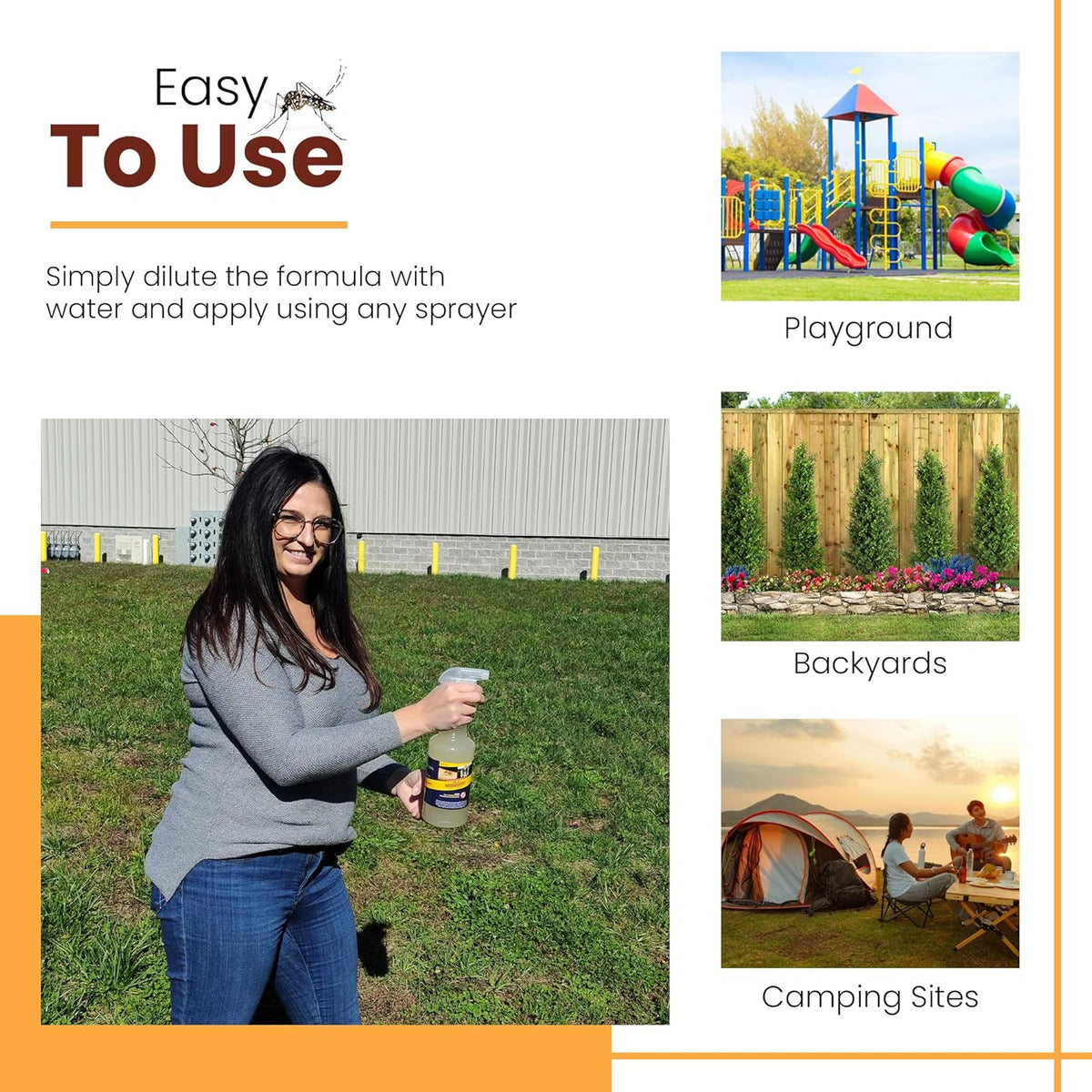 Natural Mosquito Control Ready to Use Spray, Repels Mosquitoes, Ticks, Fleas, Flies, Gnats, and