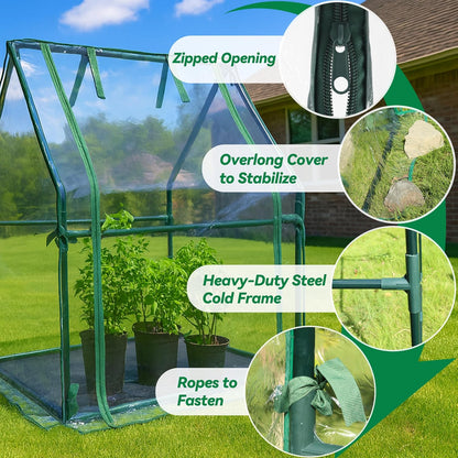 Gardzen Mini Greenhouse Indoor with Waterproof Bottom, Heavy Duty Portable Green House for Outdoor