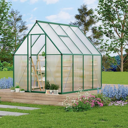 6'X7' Aluminum-Framed Polycarbonate Greenhouse, Heavy Duty Polycarbonate Greenhouse with Quick