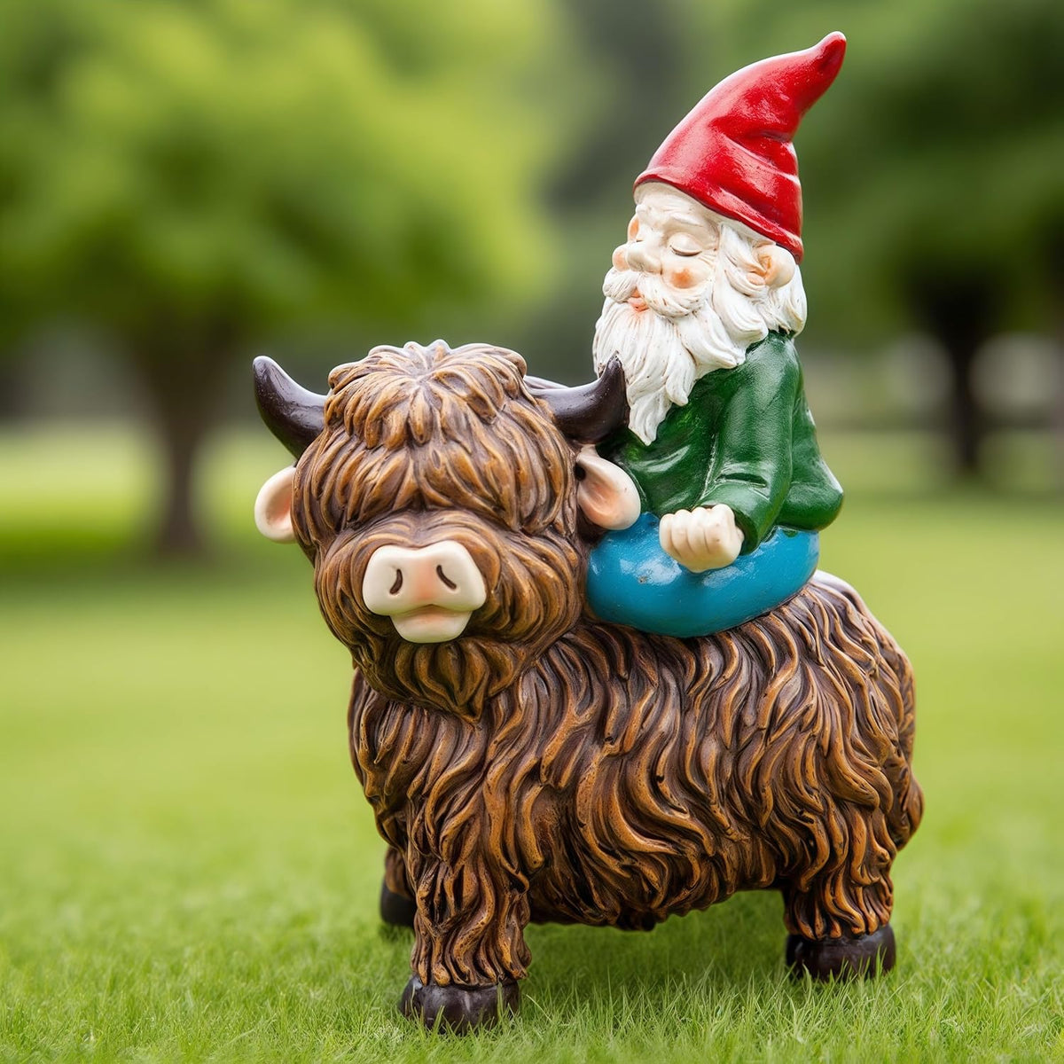 Highland Cow Gnome Garden Decorative Statue Garden Gnomes Decor Outdoor Statues Gnome Suitable for