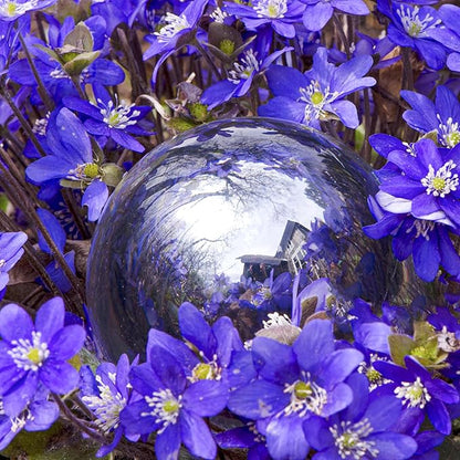 6 Inch Gazing Ball, Large Shiny Mirror Globe for Gardens Ponds Floating Swimming Pool Home